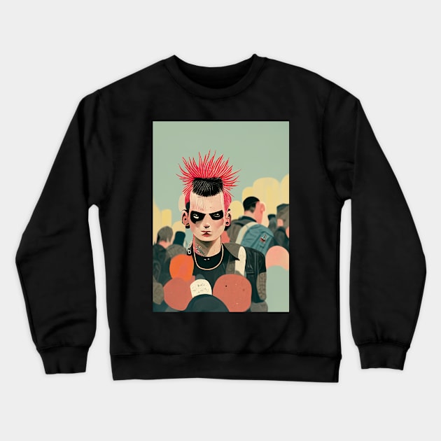 Punk Portrait Crewneck Sweatshirt by deificusArt
